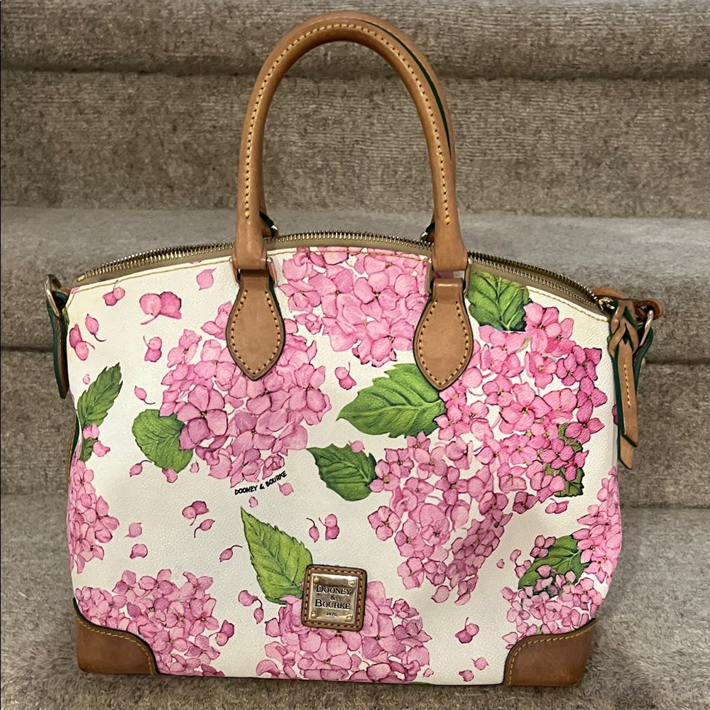 Dooney & Bourke Pink and Green Floral Satchel